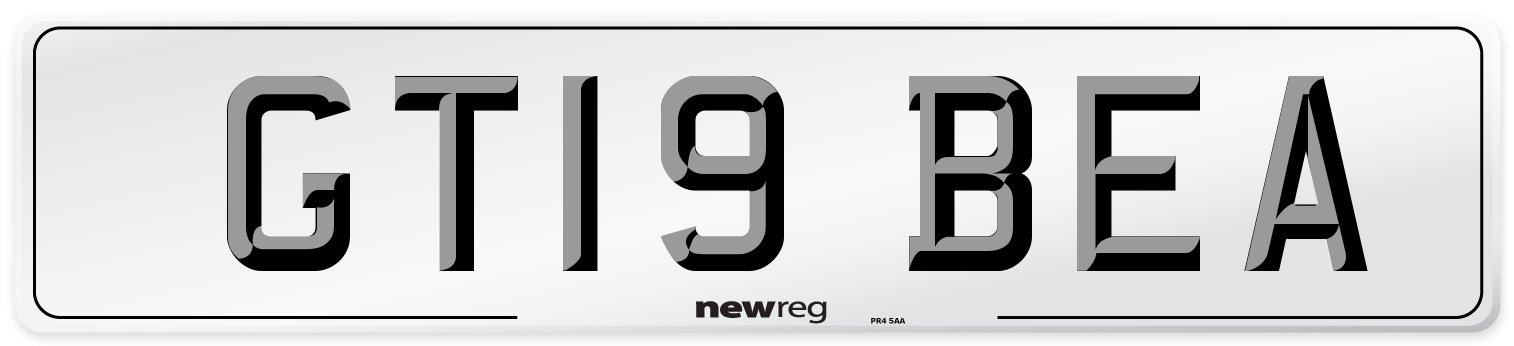 GT19 BEA Number Plate from New Reg